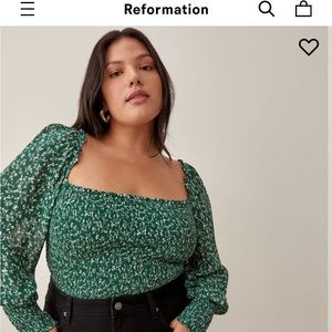 Reformation Pinto Top in Parsely Print 💚